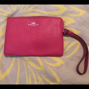 NWOT Hot Pink Coach ID Wristlet